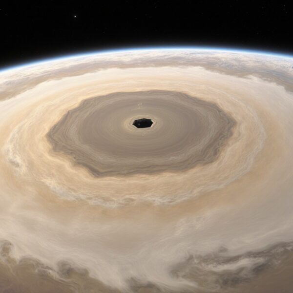 土星的北極有著一個奇特的六角形風暴！